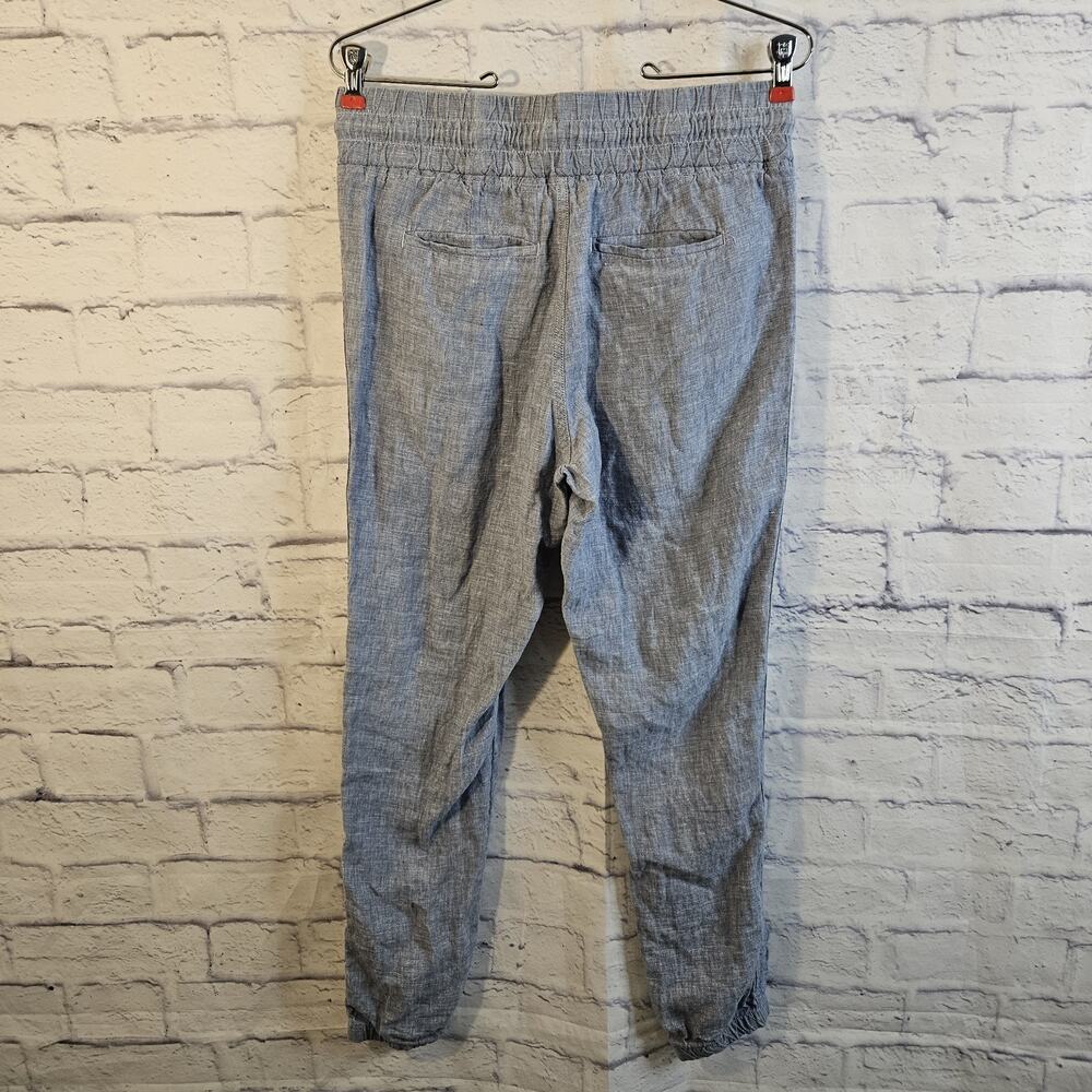 ATHLETA Retreat Jogger Pants Womens Sz 4 Blue Chambray Linen Lightweight - Picture 3 of 6
